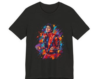 Michael Jackson Thriller Abstraktes Pop Art T-Shirt, 80er Jahre Musik Tanz Pose Tee