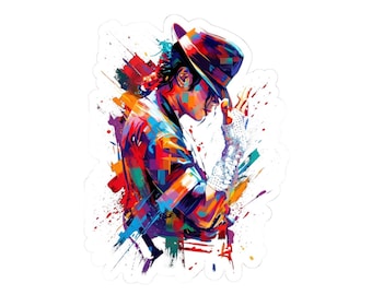 Michael Jackson Pop Art Aufkleber | Musik Legende Vinyl Aufkleber | Retro Pop Kultur Laptop Dekor