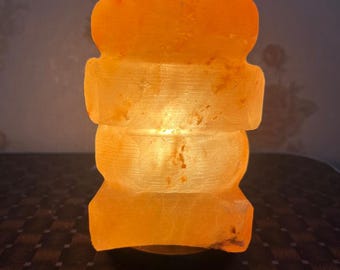 Handgefertigte Pebble Tower Pink Salzlampe, Nachtlampe für Haus & Büro Dekor