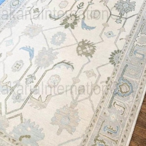 Muted Oushak Rug, Vintage Hand Knotted Oushak Area Rug Living Room, Bedroom, Tradiotional Oushak Rug 7x10 8x10 9x12 Custom Rug Designer Rug