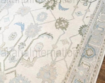 Gedämpfter Oushak Teppich, Vintage Handgeknüpfter Oushak Teppich für Wohnzimmer, Schlafzimmer, Benutzerdefinierter Teppich Designer Teppich
