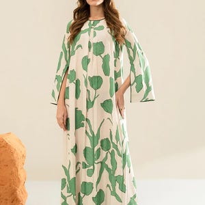 Flower painted loung kaftan,luxury plus size kaftan,regular home wear soft dress.