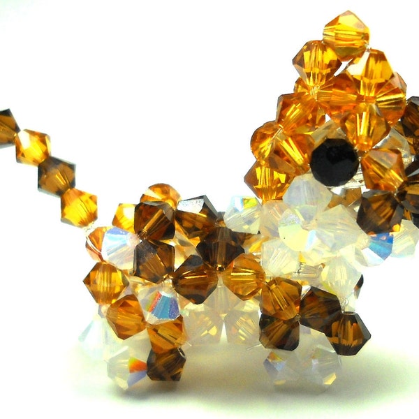 Calico Cat Figure Swarovski Crystals