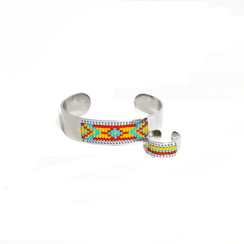 Womens Jewelry Beaded Ring Gifts for Her Beaded Adjustable Ring