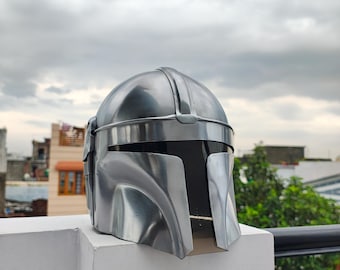 Handmade Baskar Steel Mandalorian Helmet – Star Wars Cosplay Armor