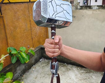 Replica del martello di Thor / Mjolnir in metallo con supporto