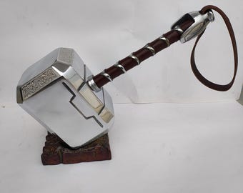 Martello di Thor in alluminio fatto a mano - Replica di Mjolnir con impugnatura in pelle