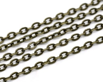 FD019 32Ft Chain Silver Plated Cable 3.5 x 2.5mm
