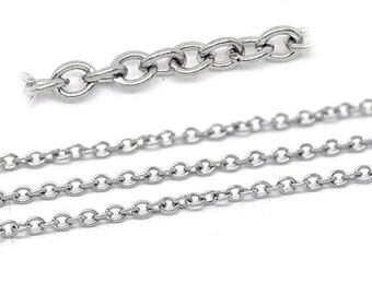 FD019 32Ft Chain Silver Plated Cable 3.5 x 2.5mm