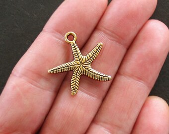 SC3188 BULK 50 Starfish Charms Antique Silver Tone Dainty and Classic