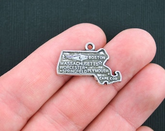 10 Mississippi Charms Antique Silver Tone State Charm SC3432