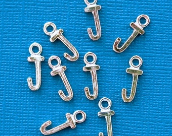 SC6851 4 Letter J Alphabet Charms Antique Silver Tone