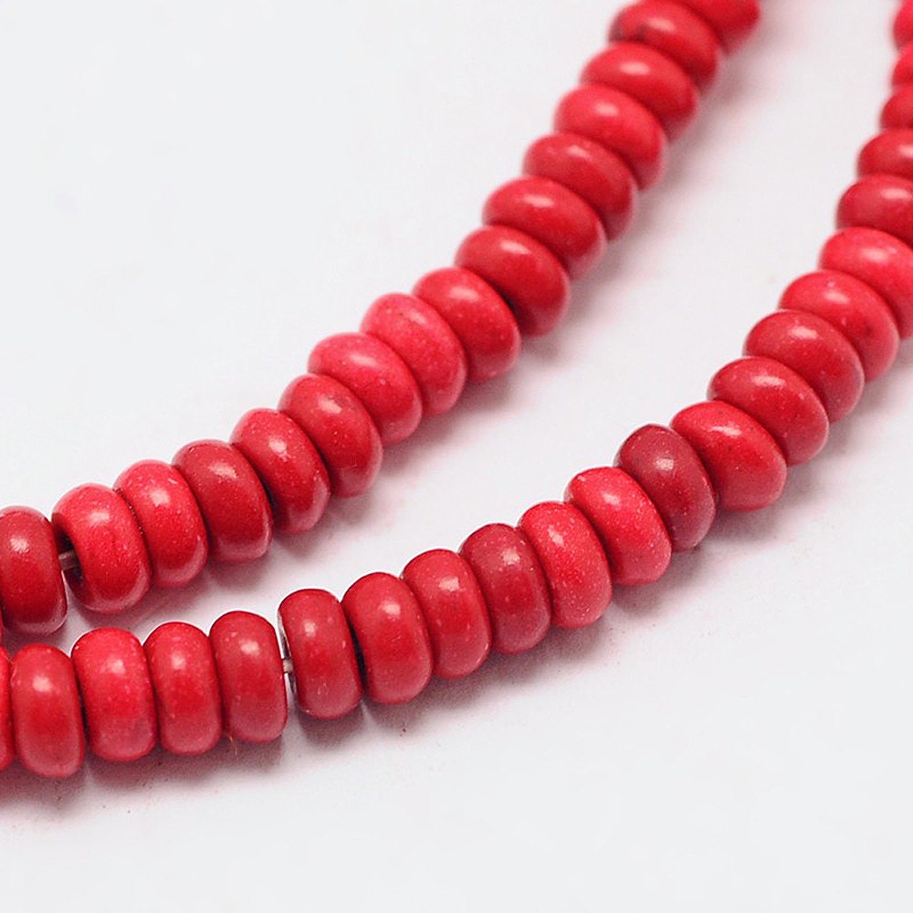 158 Abacus Beads Howlite 4mm x 2mm Full Strand Rondelle Beads | Etsy