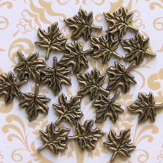 10 Maple Leaf Charms Antique Bronze Tone Simply Beautiful | Etsy