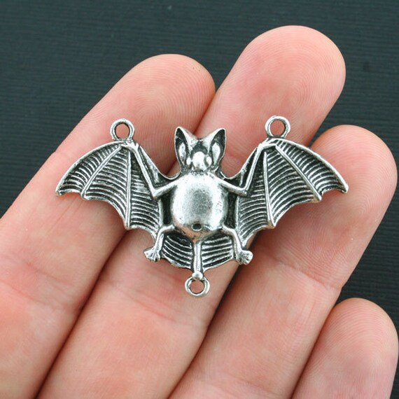 2 Large Spider Charm Antique Silver Tone SC1379