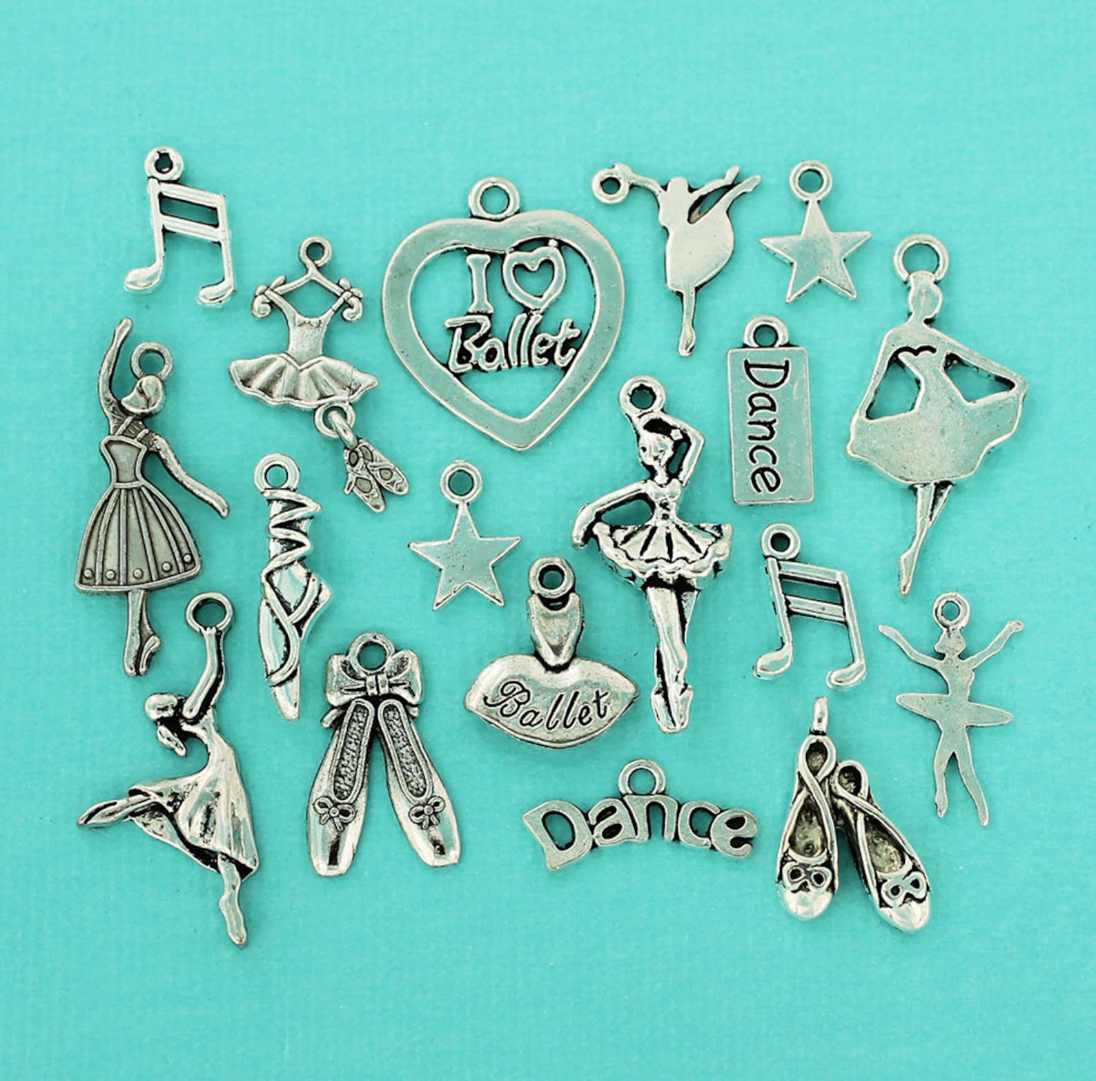 the ultimate ballet charm collection antique silver tone 18 different charms - col182