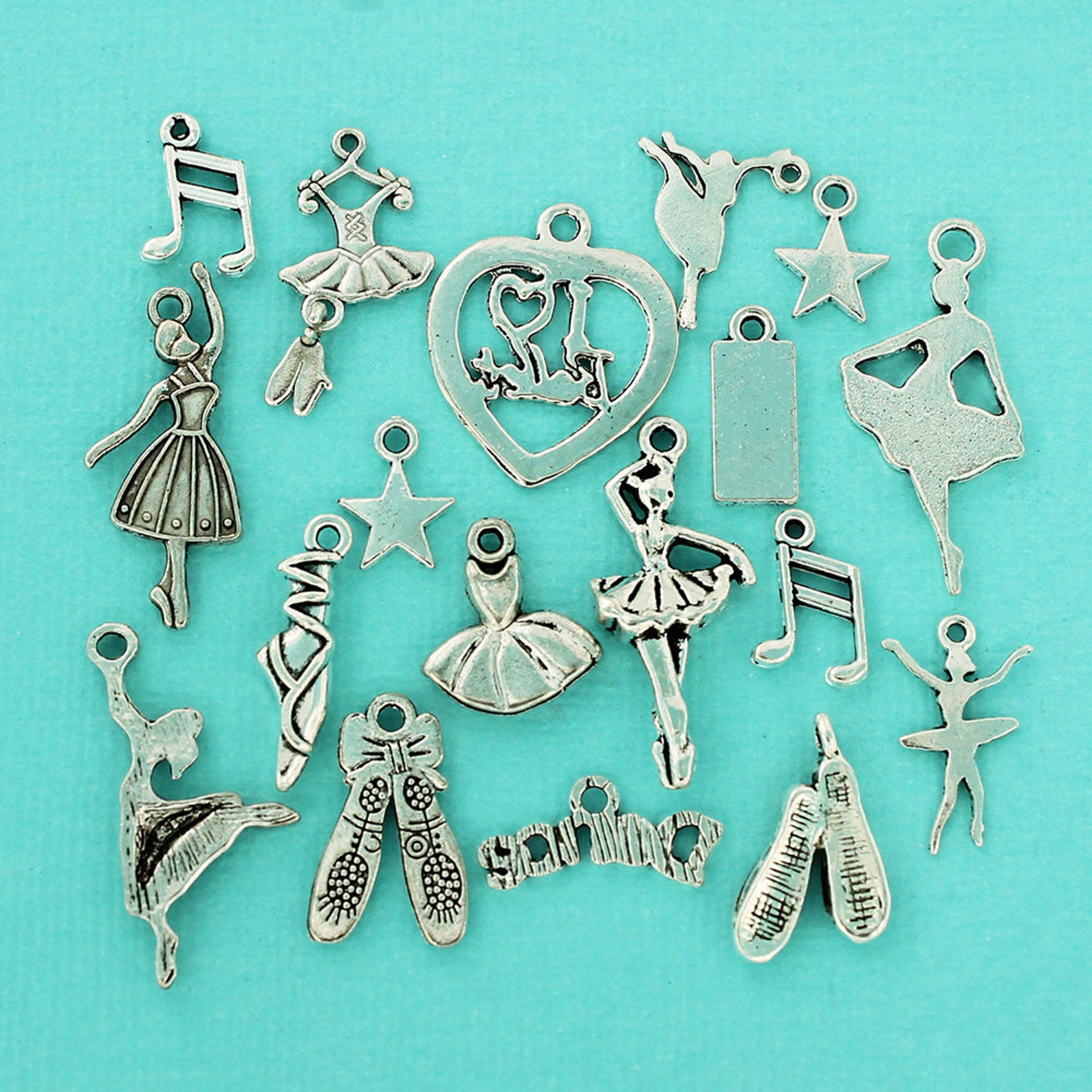 the ultimate ballet charm collection antique silver tone 18 different charms - col182