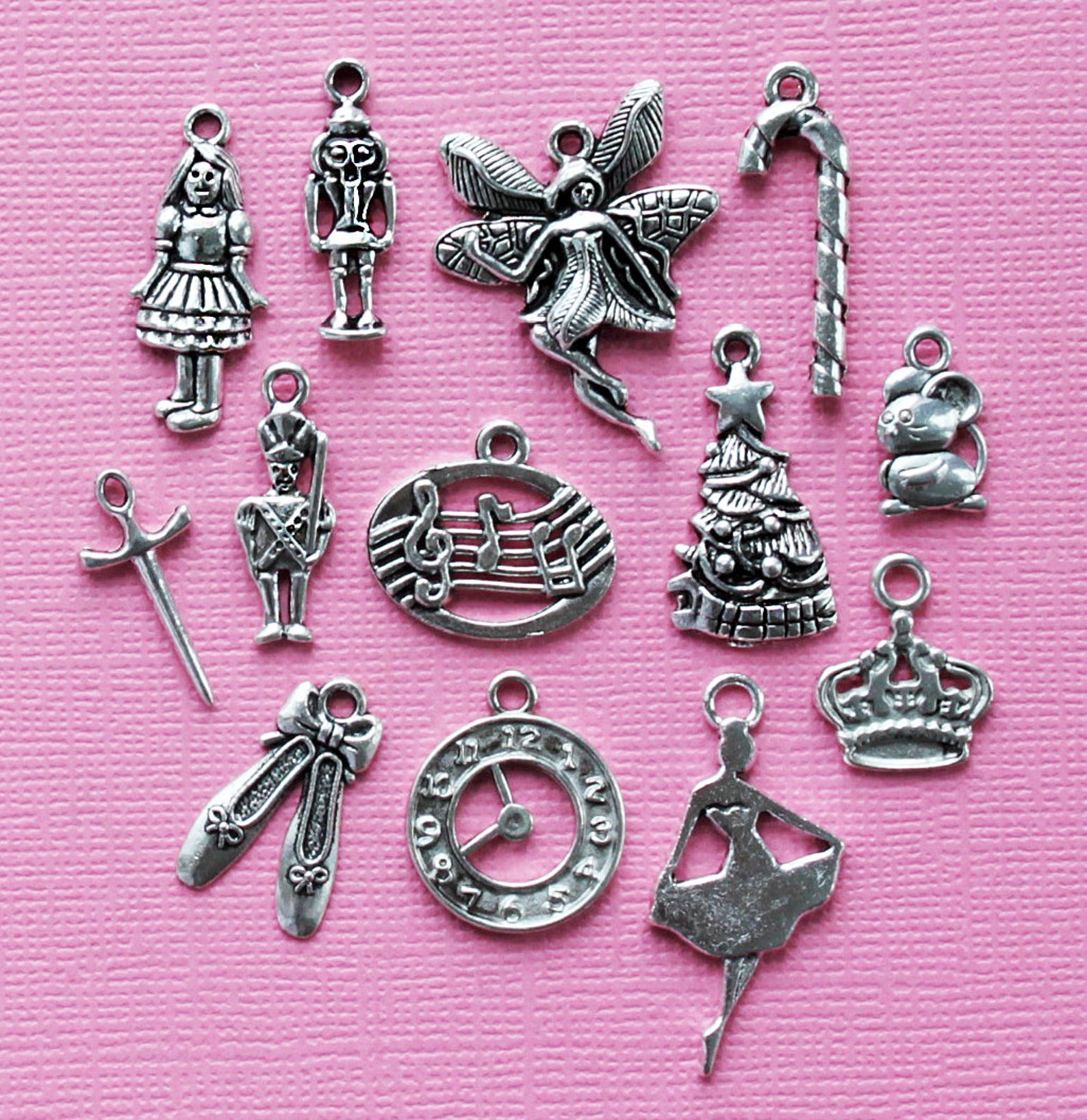 the nutcracker ballet charm collection 13 charms antique silver tone - col256