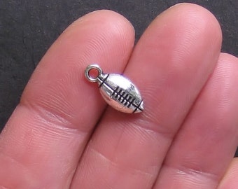 BULK 50 Football Charms Antique Silver Tone - SC191