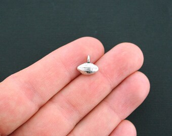BULK 50 Football Charms Antique Silver Tone 3D - SC1267