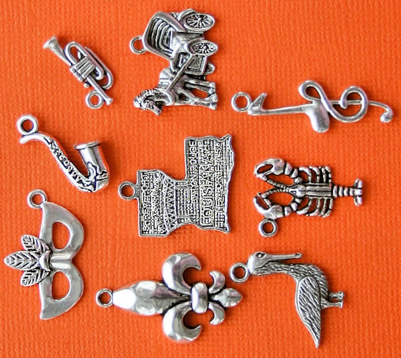 COL093 Buddha Charm Collection Antique Silver Tone 9 Different Charms