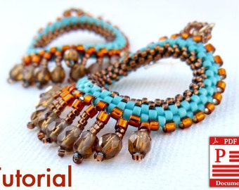 DIY Pattern Beading tutorial Native American Style earrings  PDF file gift idea Beadwork stitch earrings