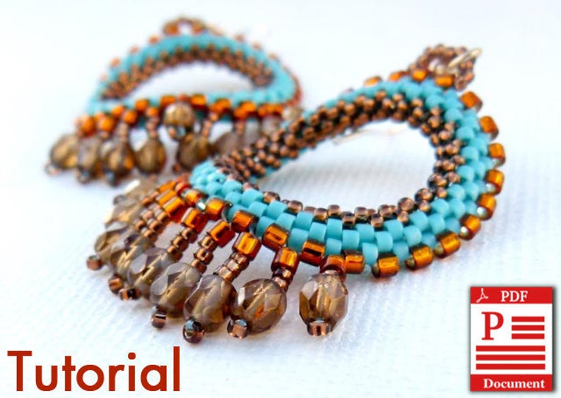 DIY Pattern Beading tutorial Native American Style earrings PDF file gift idea Beadwork stitch earrings image 1