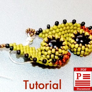 PDF Tutorial. Eyes of Owl DIY Beading tutorial. Round rocailles seed bead pattern. Original beadweaving earrings tutorial