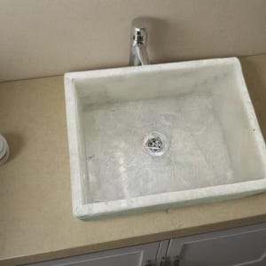 White Quartz Kitchen Sink | Modern Farmhouse Bathroom Vanity | Durable Stone Composite Sink | Undermount