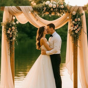 Wedding Arch Fabric Drape, Chiffon Draping Fabric for Wedding Backdrop, Photography background, Chiffon wedding arch or tree decor Zen