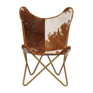 Leather Butterfly Chair with Original Hide Indian Bkf Cowhide Relaxing Chair