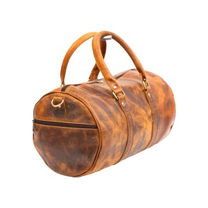 Bolsa de viaje de cuero para fin de semana, bolsa de mano para pasar la noche, bolsa de deporte para hombres y mujeres, 14 pulgadas