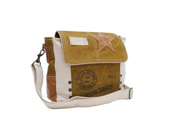Sac à bandoulière en cuir avec étoile, poignée en cuir réglable, bordure en cuir et étoile pour femme, sac fourre-tout pour femme