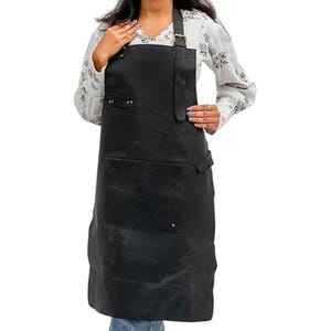 Grembiule da lavoro/portautensili in pelle resistente, regolabile, fatto a mano, con tasche, per chef/macellaio/lavoratore dei metalli/carpentiere/fabbro/carpentiere