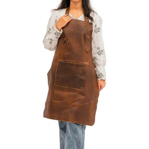 Grembiule da lavoro/portautensili in pelle resistente, regolabile, fatto a mano, con tasche, per chef/macellaio/lavoratore dei metalli/carpentiere/fabbro/carpentiere