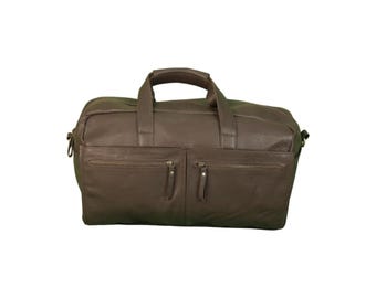 Bolso de fin de semana de cuero genuino / Bolso de viaje de cuero hecho a mano / Bolso de mano / Bolso de lona de cuero de 18 pulgadas Bolso de viaje de fin de semana