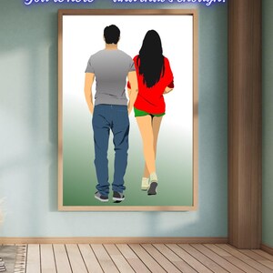 Arte de pared con cita de amor / Póster de pareja emotivo / Descarga digital / Estás conmigo y eso es suficiente