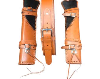 Handmade Leather Mare's Leg Holster: Rossi Ranch Scabbard with Shoulder Strap