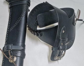 Mare's Leg Holster: 18" Black Leather Lever Action Scabbard