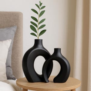 AG Contemporary Terracotta Arch Ceramic Vases – Minimalist Home Decor for Living Room & Bedroom