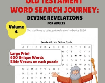 Old Testament Word Search Journey: Divine Revelations | Large Print Word Puzzle | Vol 4