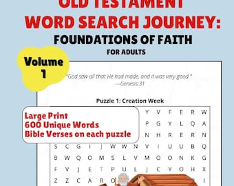 Old Testament Word Search Journey: Foundations of Faith | Large Print Word Puzzle
