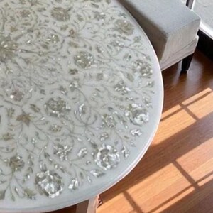 luxury marble top mop stone floral arts table home & garden Decors