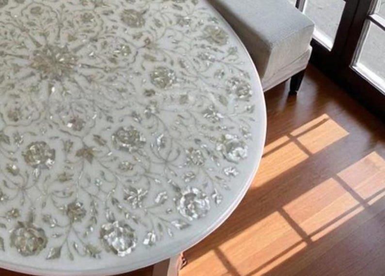 luxury marble top mop stone floral arts table home & garden Decors