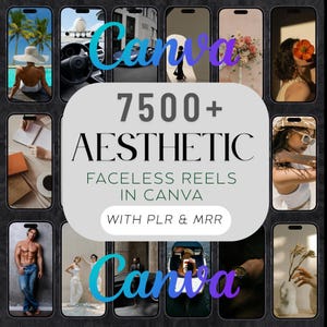 7500+ Aesthetic Reels Bundle, Faceless Marketing, Faceless Reels Bundle, Faceless Video, Aesthetic Reels, MRR/PLR, Canva , Digital Marketing
