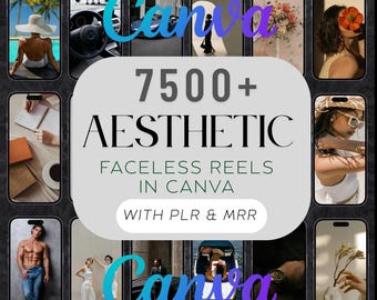 Más de 7500 reels sin rostro, editables en Canva (paquete MRR/PLR)