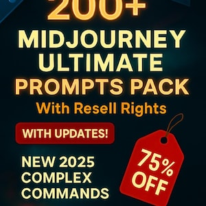 200+ MidJourney AI Art Prompts: Mega Bundle for Content Creation (Digital Download)