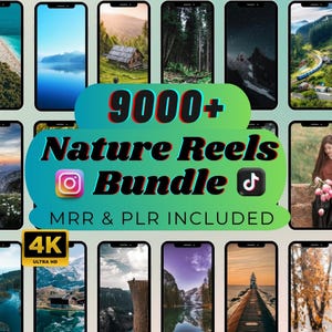 Faceless Nature Reels Bundle (9000+) | Aesthetic TikTok & Instagram Content | Done-For-You PLR + MRR Marketing Kit