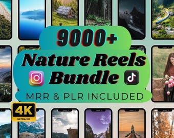 Paquete de más de 9000 Reels de Naturaleza / Contenido de TikTok e Instagram, PLR MRR (Descarga digital)