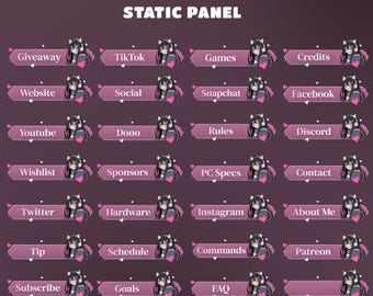 Pink Melody Stream Panel Overlay for Streamers – Pastel Stream Panel, Anime Girl Design, Pink Heart Panel, Anime Aesthetic Panel, Cute Panel